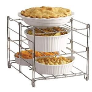 Nifty 3-Tier Oven Rack Non-Stick Dishwasher Safe Chrome Plated Steel Constructio